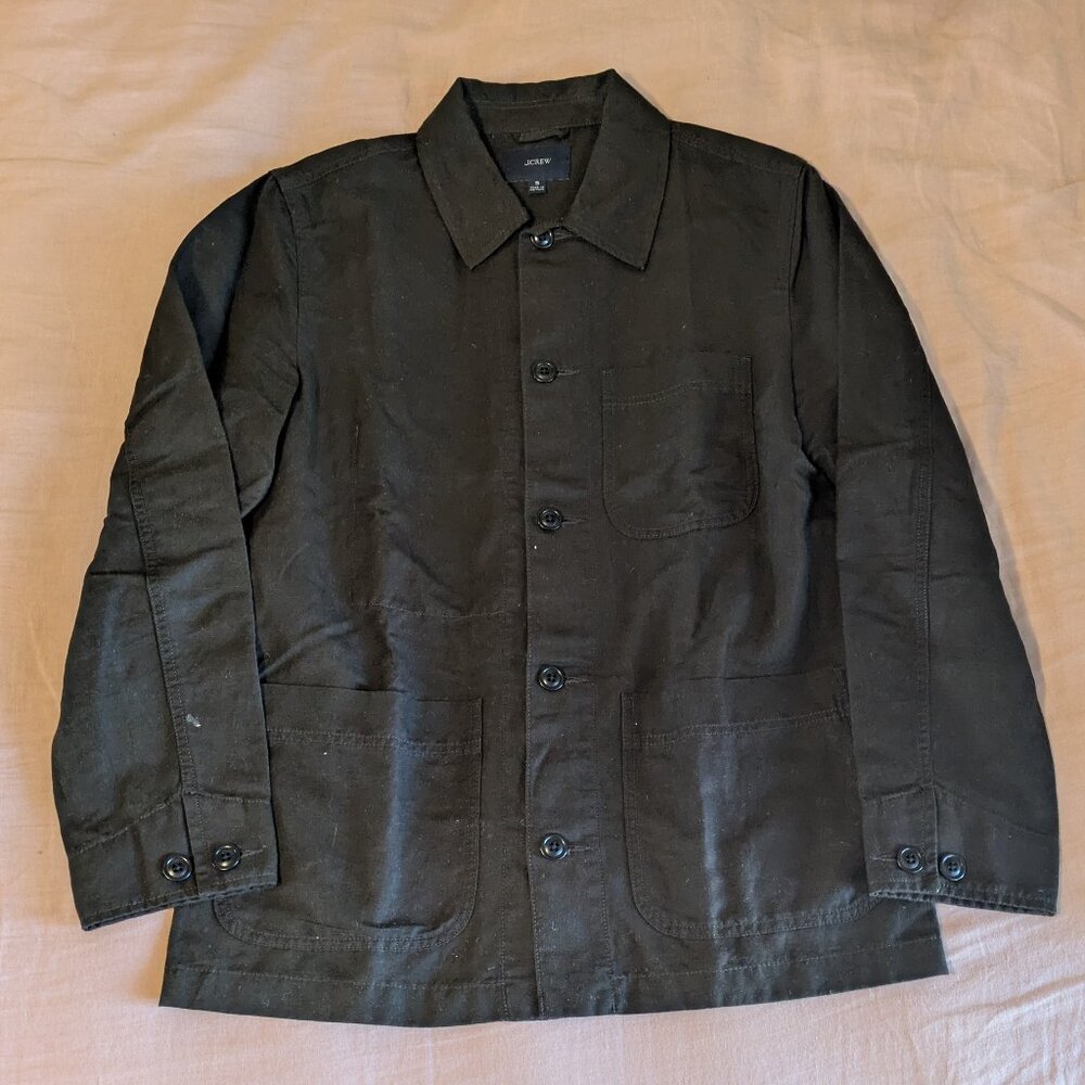 J.Crew Brown Chore Jacket Linen Cotton Blend Workwear Size S